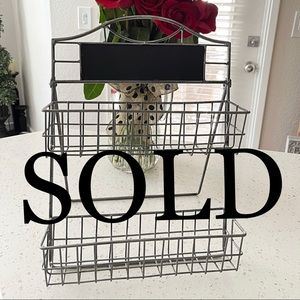 Galvanized Farmhouse Chalkboard Wire Rack Spice